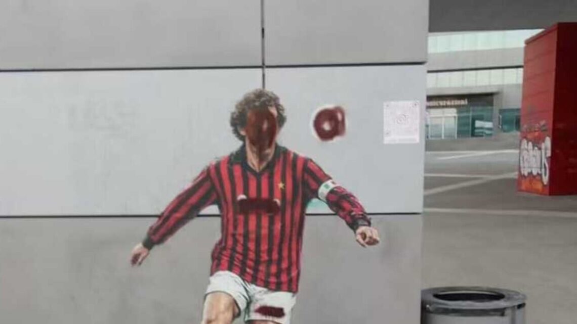 Casa Milan, vandalizzato il murales dedicato a Franco Baresi