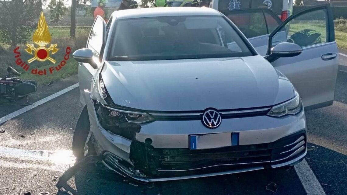 Moto contro auto, un morto e quattro feriti nel Rodigino